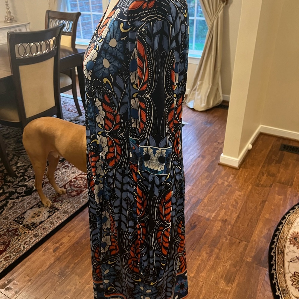 NWOT Maggy London Midi Dress. Beautiful colors & comfy! Too big for me. Sz 14 - Picture 3 of 9